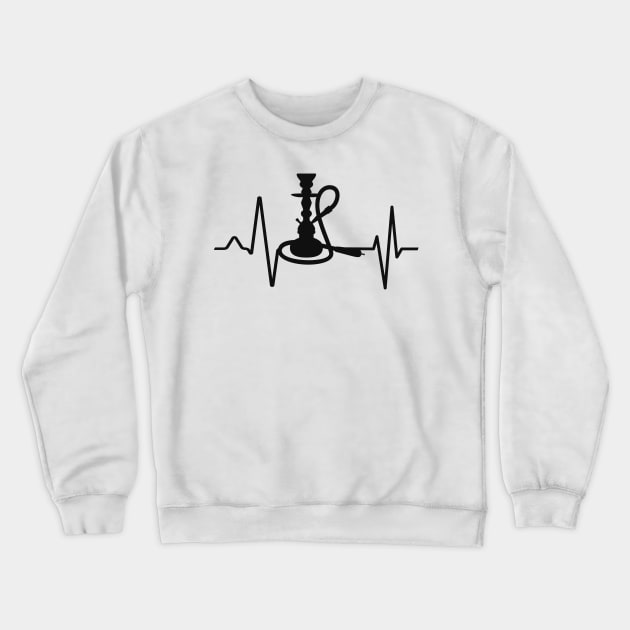 Shisha Hookah Heartbeat Heart Rate ECG Crewneck Sweatshirt by Foxxy Merch